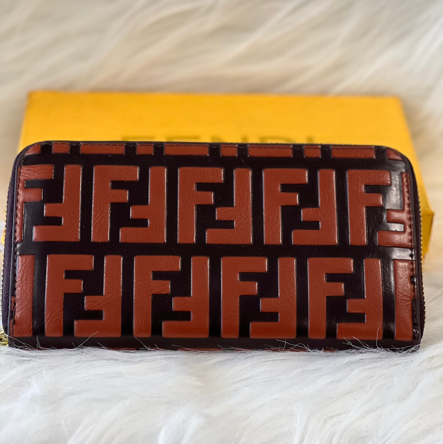 Fendi - Women's Small Leather Half Wallet Brown ( With box )