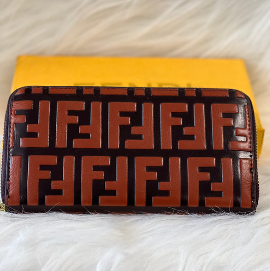 Fendi - Women's Small Leather Half Wallet Brown ( With box )