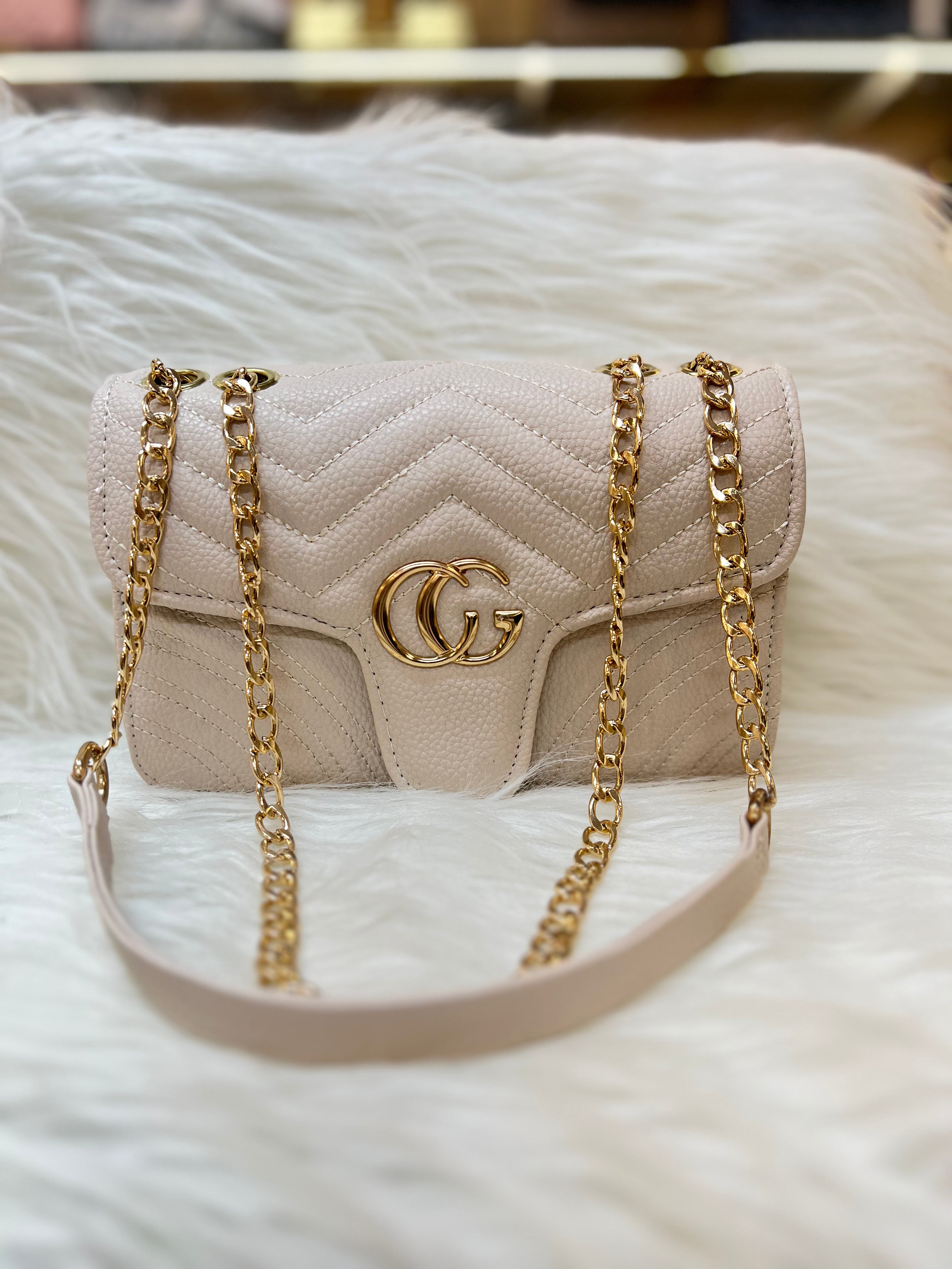 Economical Chevron Chain Sling Bag – White | TBS-NB-CG01 (WITHOUT BOX)
