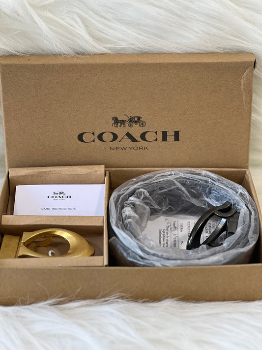 coach Signature Buckle Belt With Gold Color Extra Buckle ( With Box )