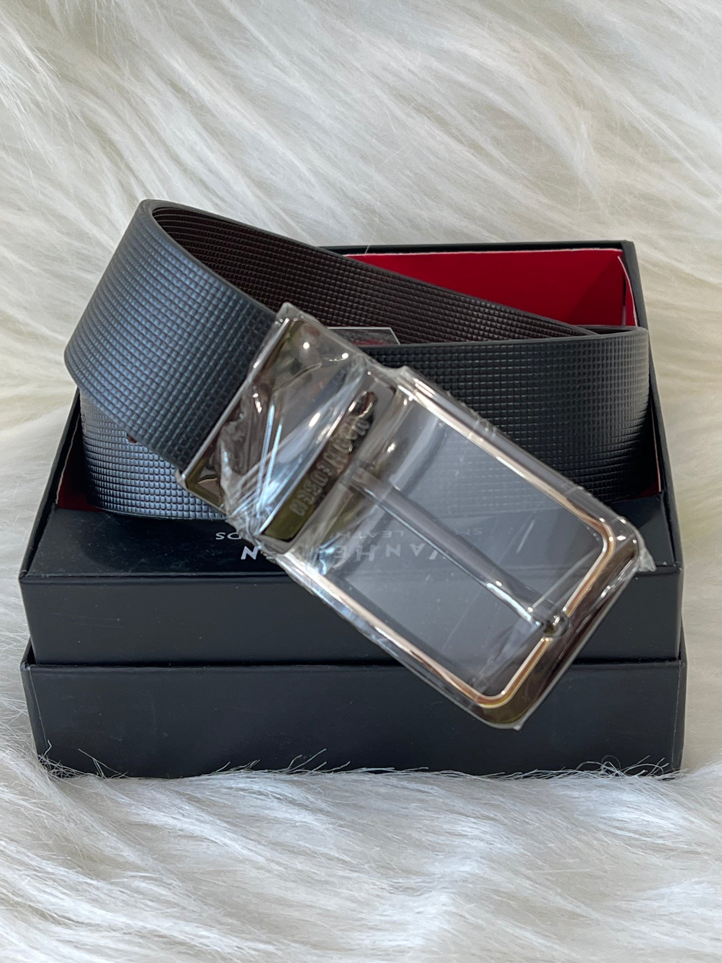 Reversible Black & Brown Italian Leather Men's Belt ( With Box )