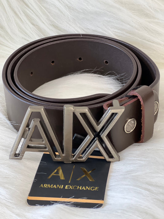 A|X ARMANI EXCHANGE Men's Leather Logo Belt