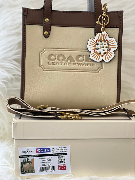 Coach Beige Brown Hand Bag ( With Double Box )