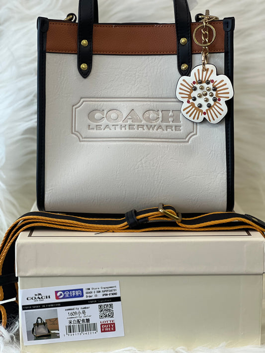 Coach Beige Brown Hand Bag (With Box)
