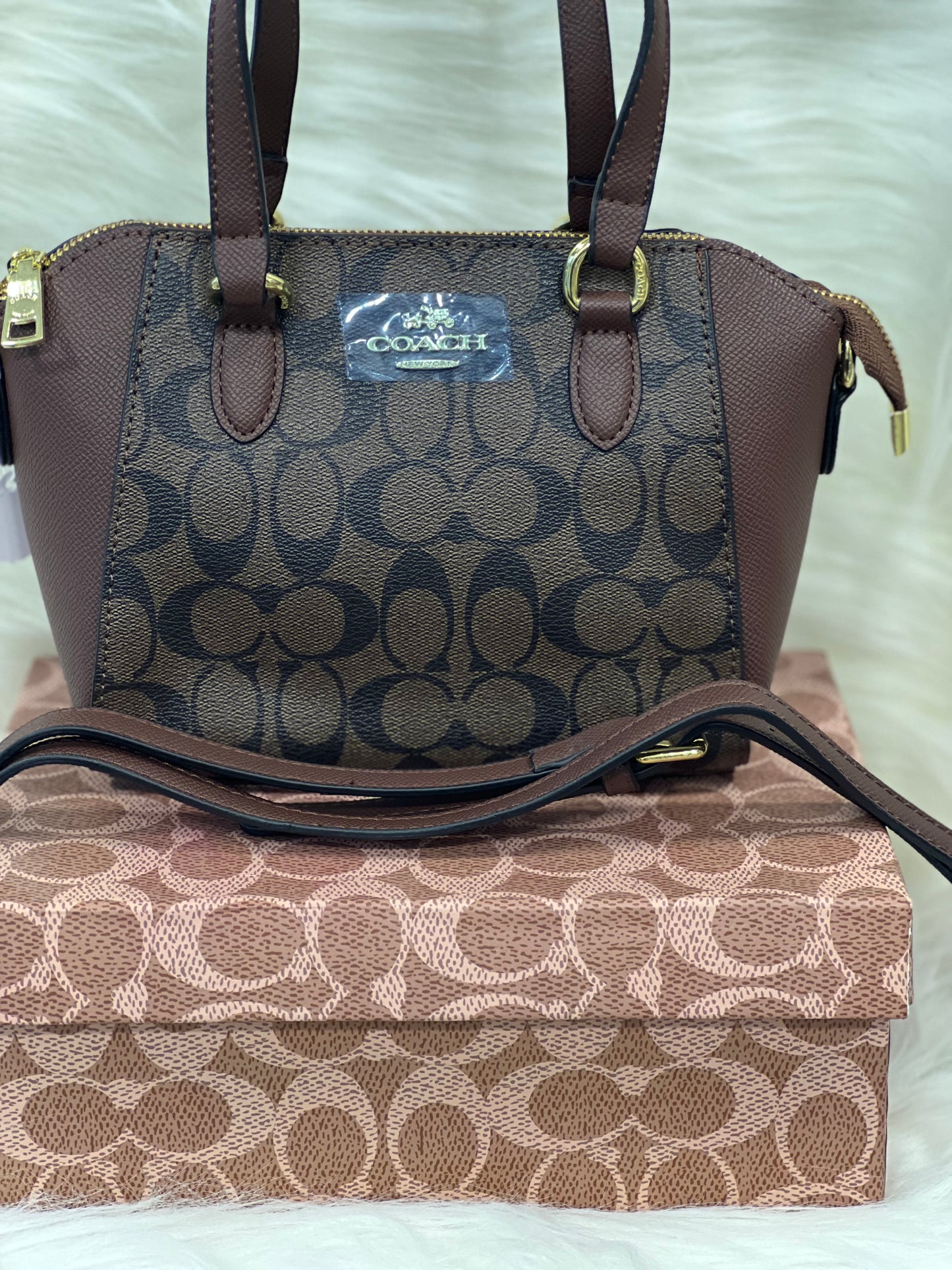 Coach Mini Coffee Brown Handbag & Shoulder Bag ( With Box )