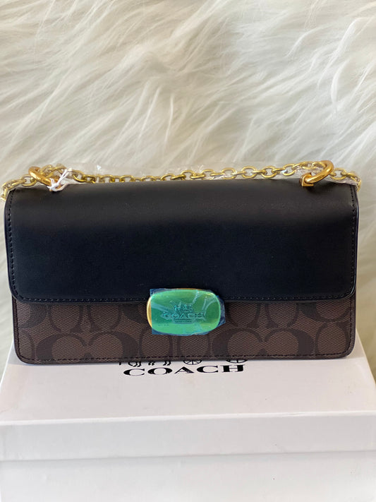 COACH  COFFEE & BLACK SLING BAG (WITH BOX)