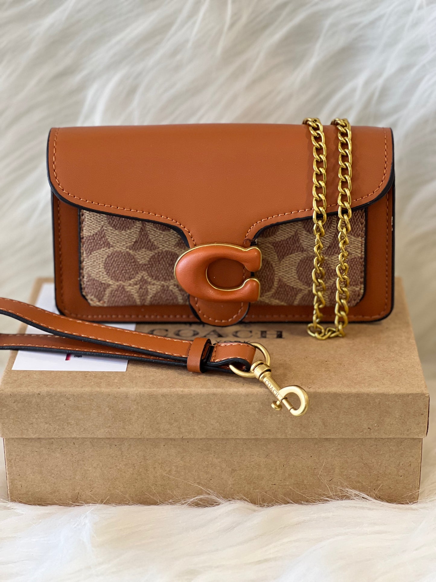 Coaach Tan Small Sling Bag ( With Box )