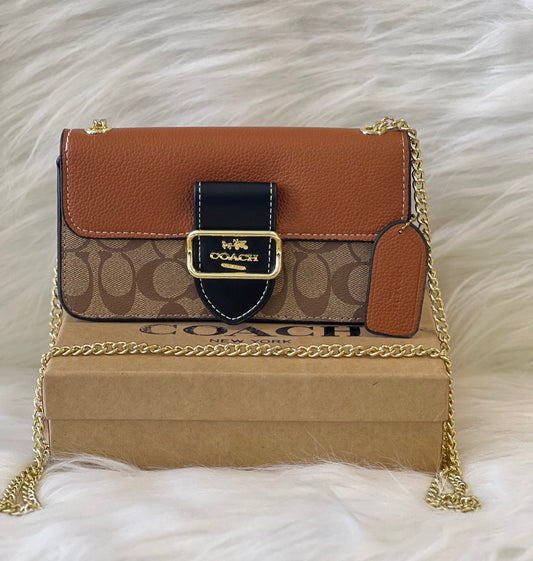 Coaach Tan Sling Bag Premium quality ( With Box )