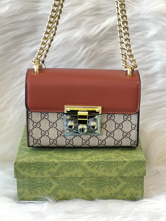 Gucci Tan Sling Bag ( With  box )