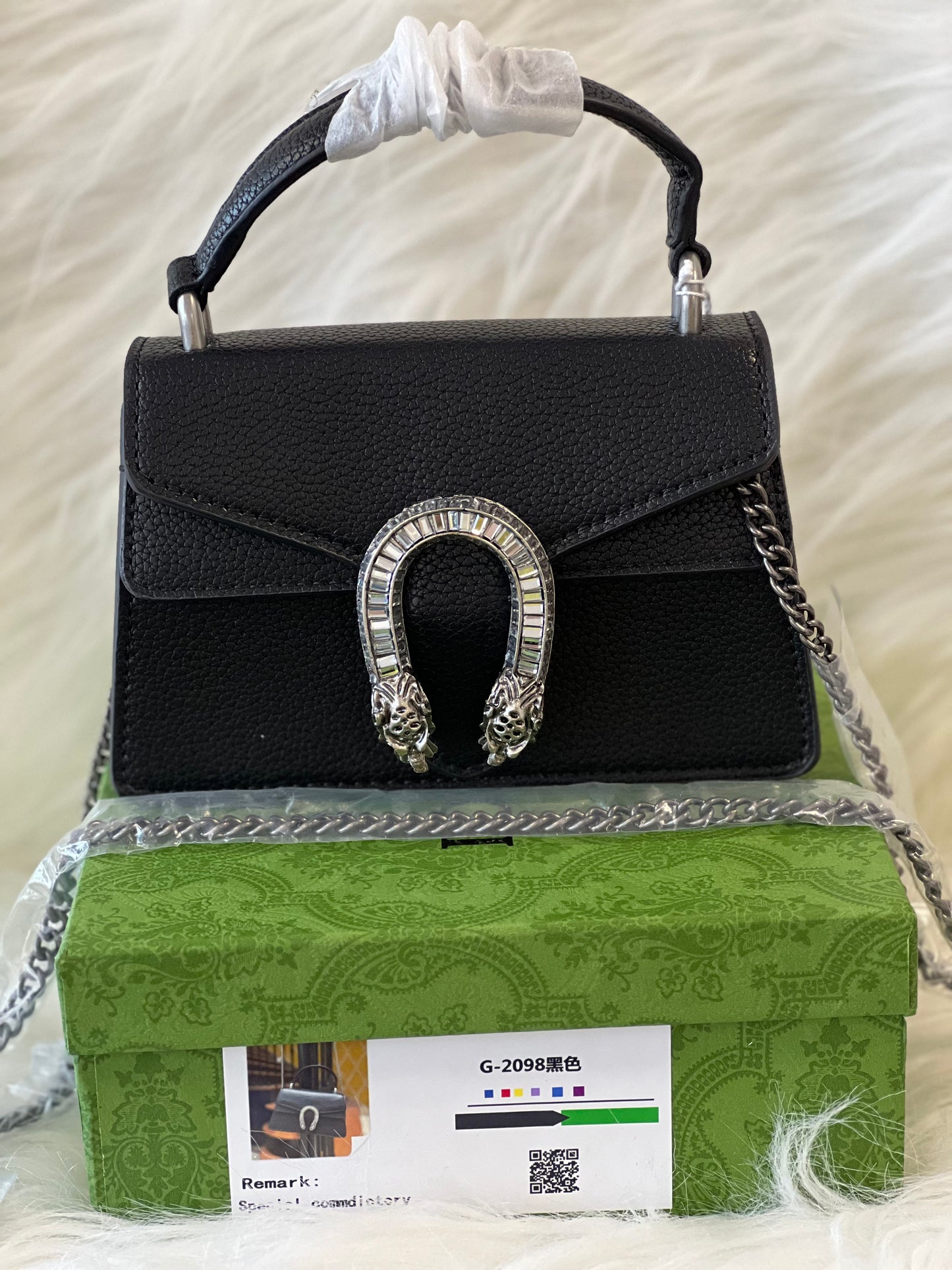 GUCCII BLACK LARGE SLING BAG ( WITH BOX )