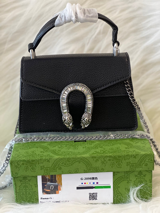 GUCCII BLACK LARGE SLING BAG ( WITH BOX )