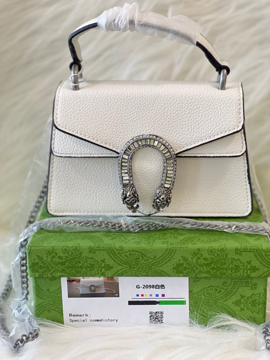 GUCCII WHITE LARGE SLING BAG (WITH BOX)