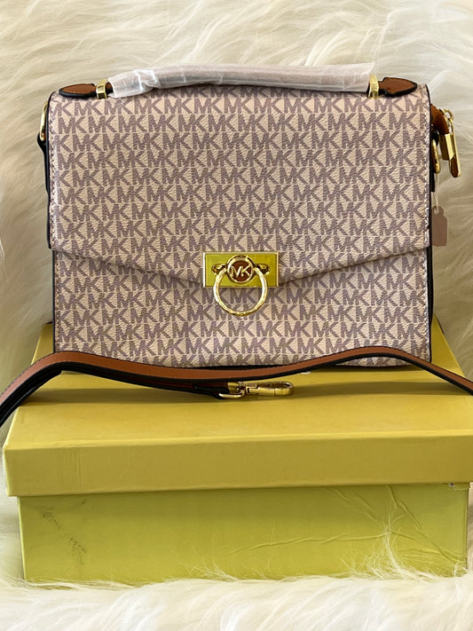 MIICHAEL KORS BEIGE COFFEE HAND BAG ( WITH BOX )