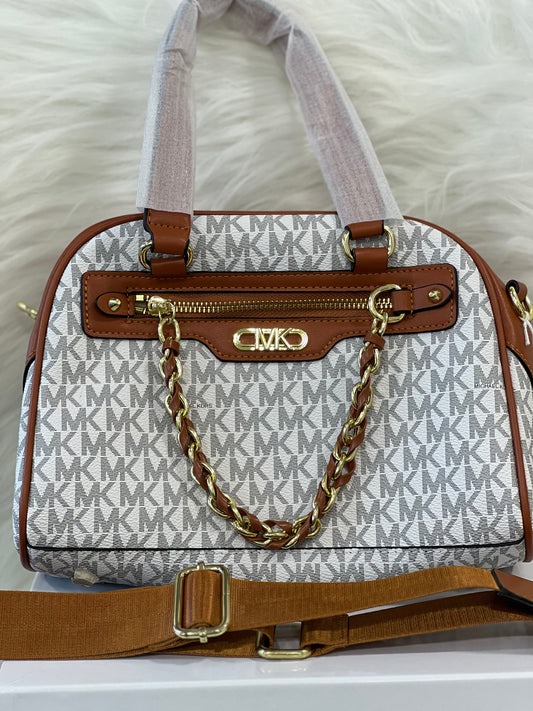 MIICHAEL KORS BEIGE BROWN HAND BAG ( WITH BOX )