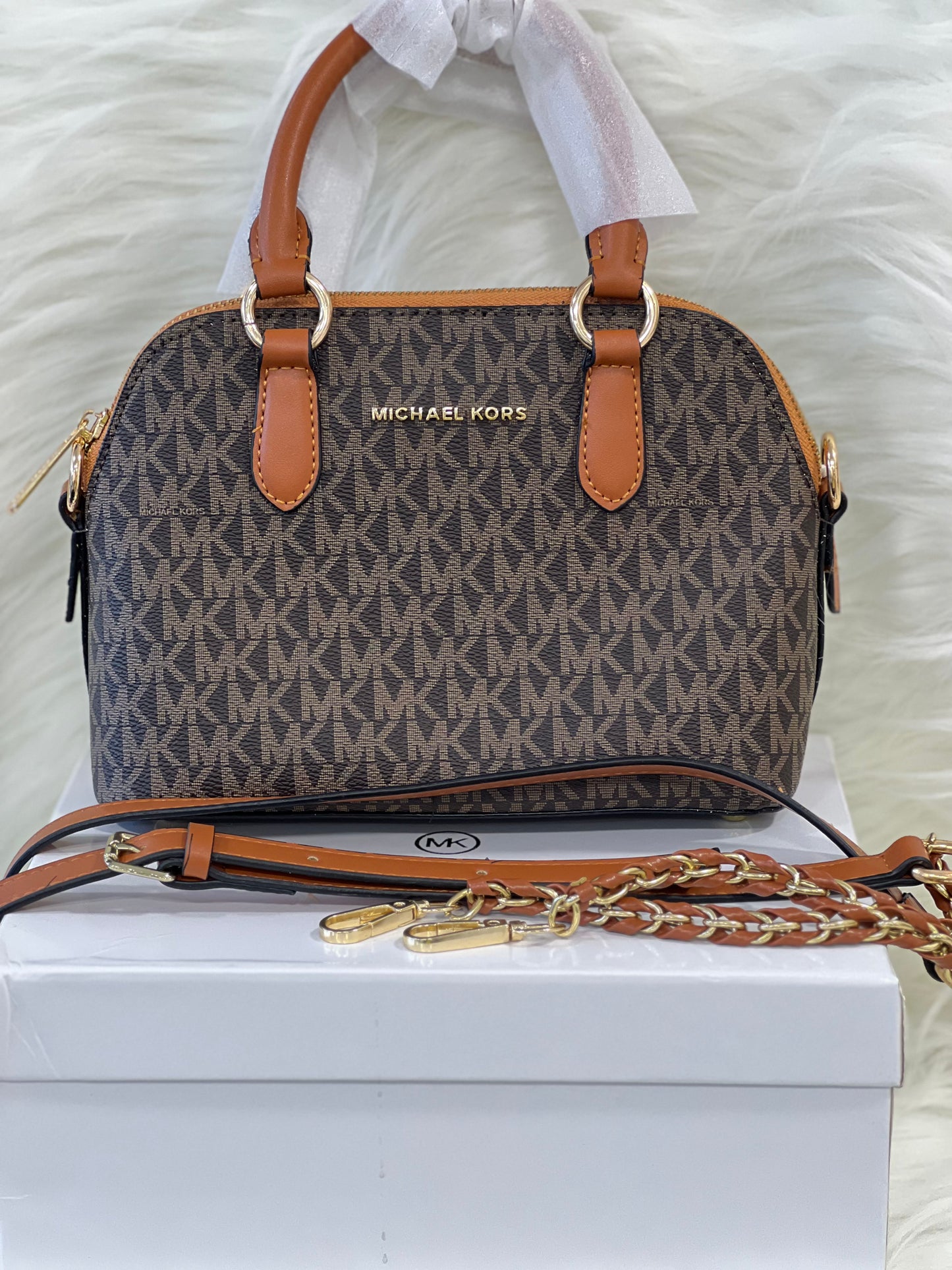 Miichael Kors Coffee Brown Hand Bag( With Box )