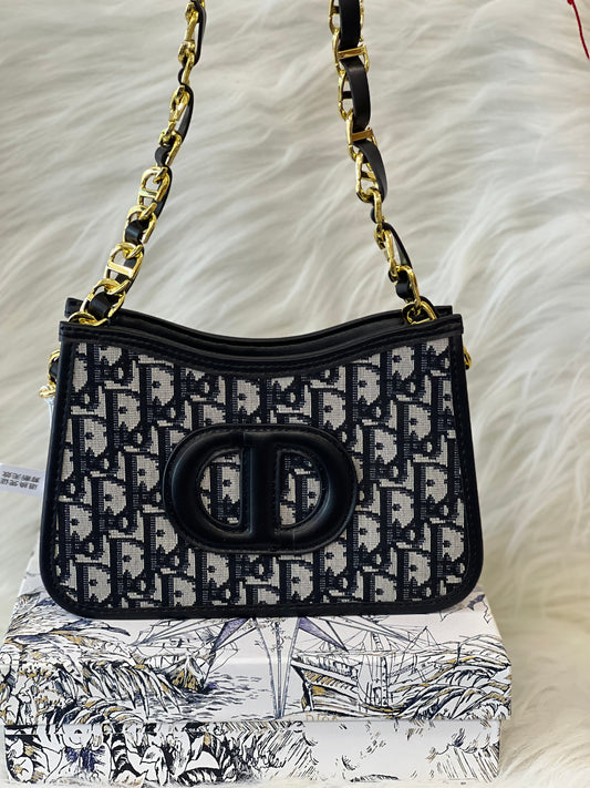 Diior Black Color CD Signature Sling Bag ( With Box )