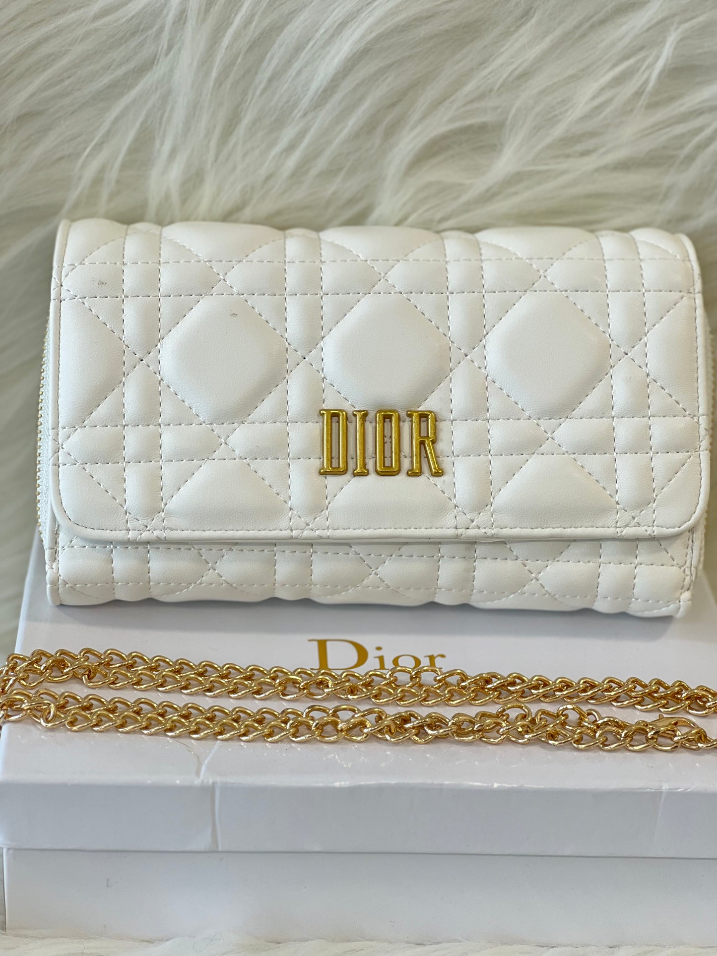 DiIOR White Wallet & Sling Bag ( WITH BOX )