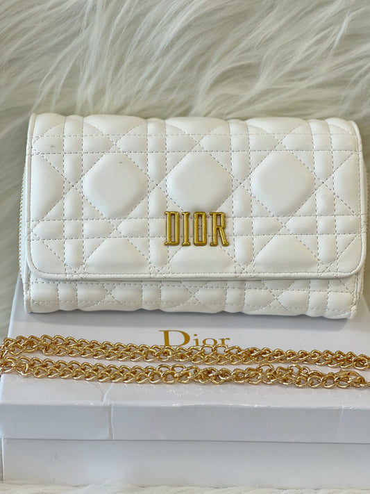 DiIOR White Wallet & Sling Bag ( WITH BOX )