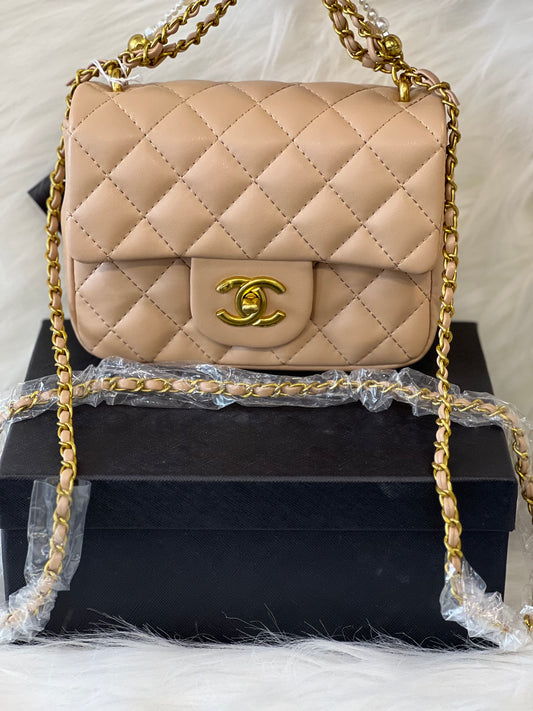 Chanell Beige Sling Bag ( With box )