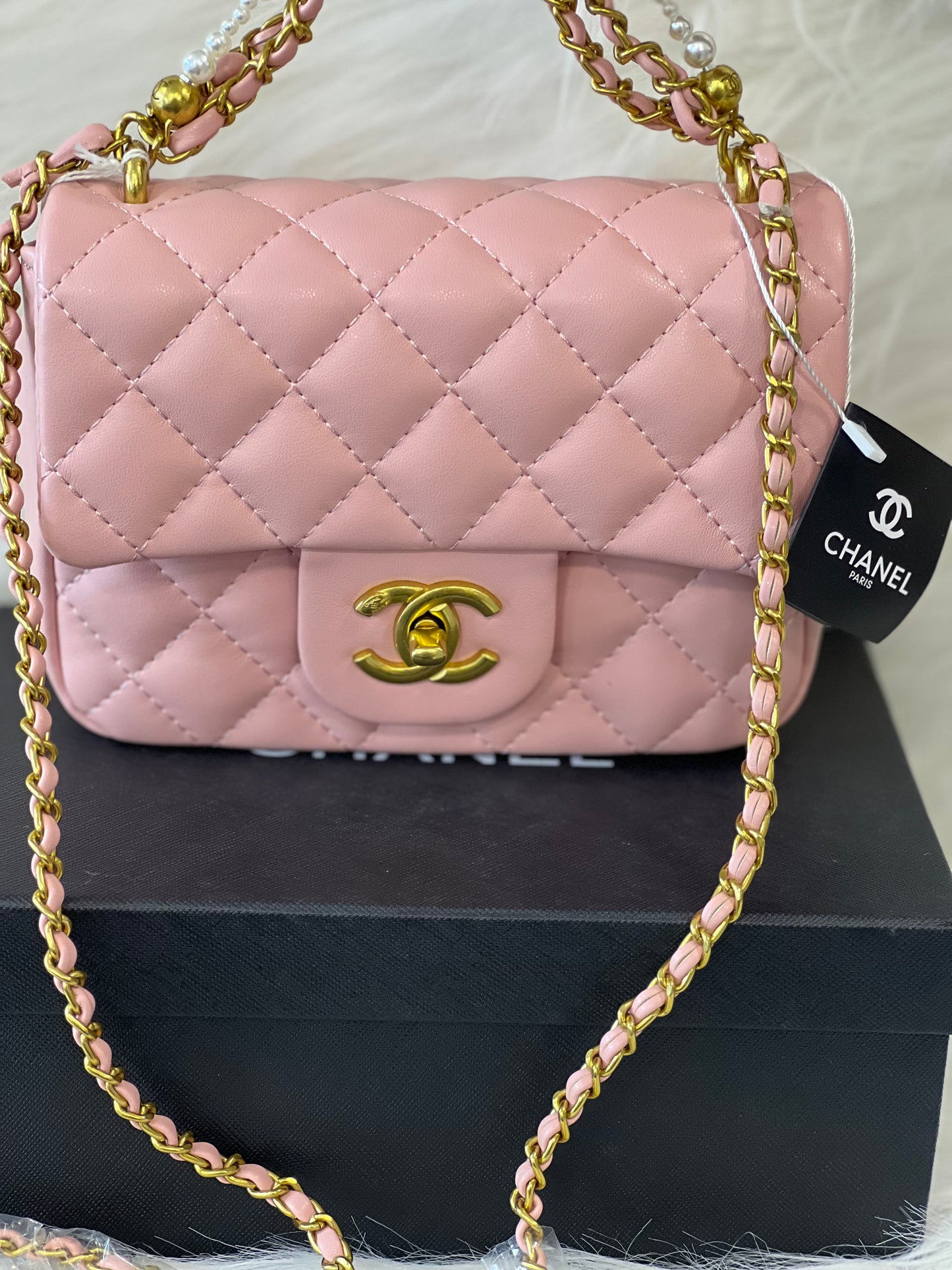 Chanell Pink Sling Bag ( With box )