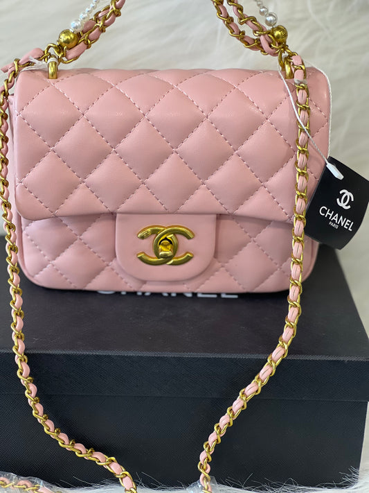 Chanell Pink Sling Bag ( With box )