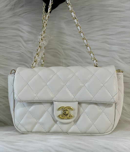 CHANAL CASUAL BAG WHITE COLOR ( SLING  BAG )