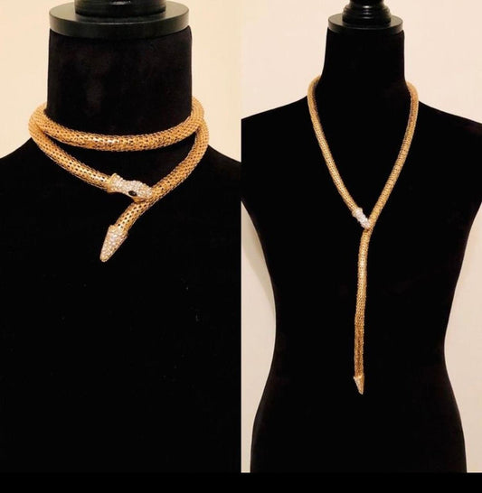 JTBS KRYSTALZ New Adjustable Snake Collar Choker Necklace