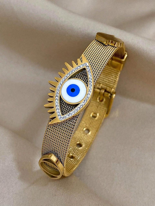 JTBS “Divine Eye Golden Grace” Gold Evil Eye/Hamsa Adjustable Bracelet