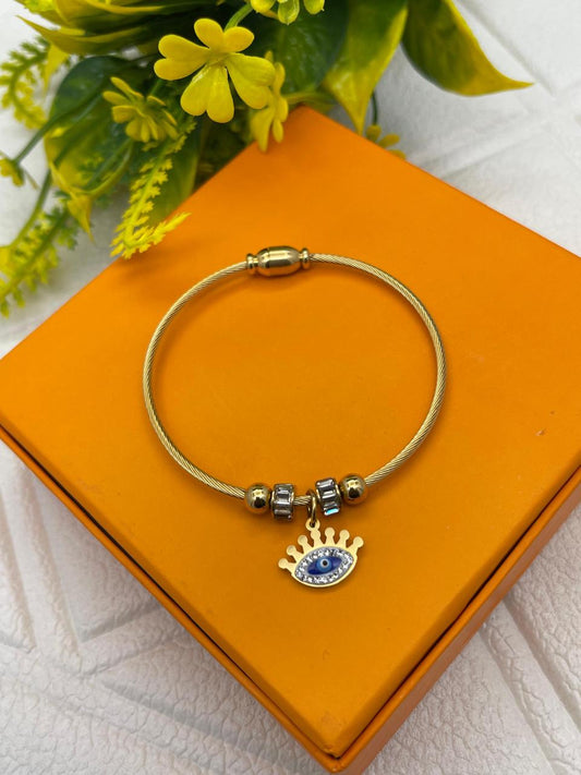 JTBS Gold-Plated Evil Eye Charm Bracelet