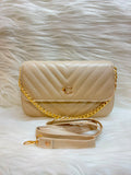 C Quilted Classic Sling Bag – Ivory White | TBS-007