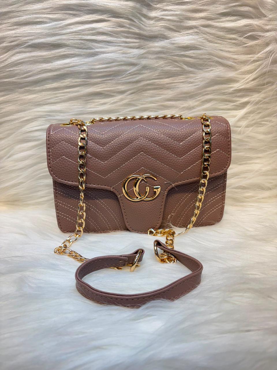 G Chevron Chain Sling Bag – Dusty Mauve | TBS-015