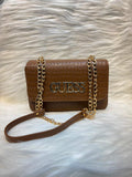 G Croc Texture Chain Sling Bag – Brown | TBS-027