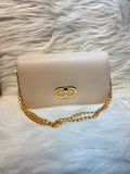 Elegant Lock Chain Sling Bag – Beige | TBS-026