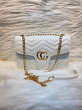 Chevron Chain Sling Bag – White | TBS-030