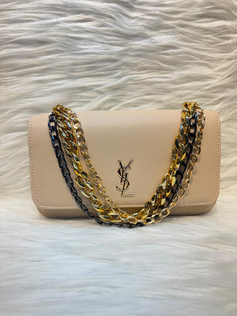 Y Premium Chain Sling Bag – Beige | TBS-028