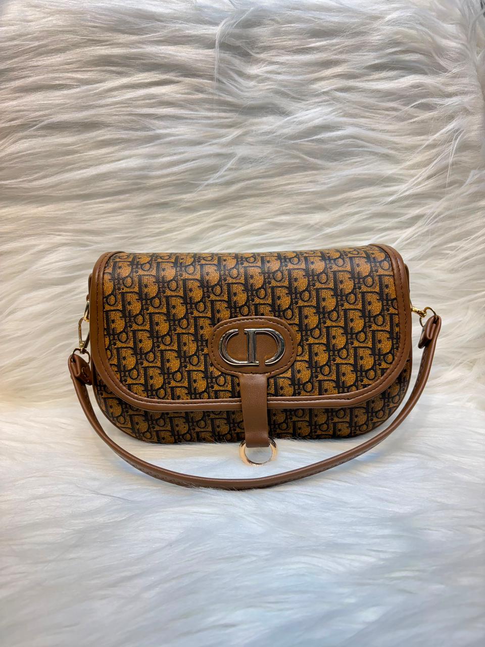 D Signature Monogram Sling Bag – Brown | TBS-029
