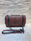C Elegant Quilted Chain Sling Bag – Coffee Brown | TBS-036