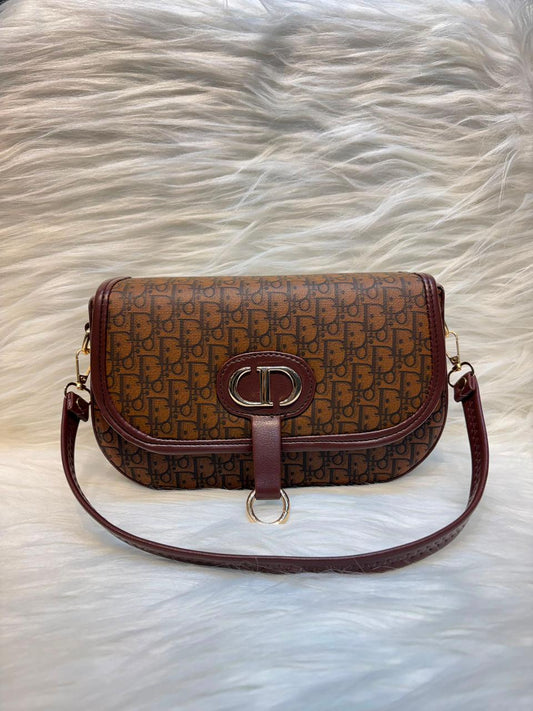 D Monogram Classic Shoulder Sling Bag – Brown | TBS-041