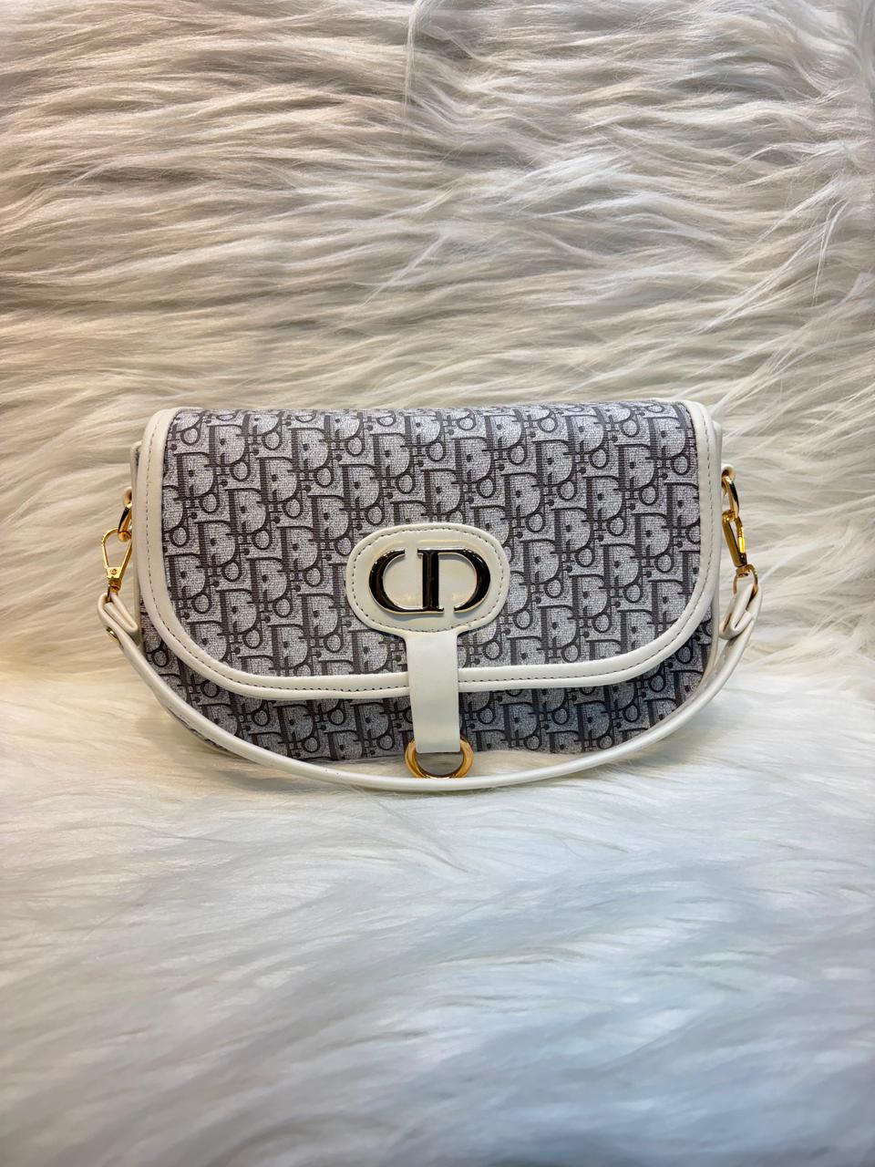 D Monogram Classic Shoulder Sling Bag – White | TBS-044