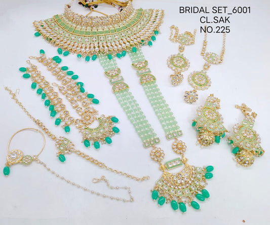 Brass Green, White Bridal Jewellery Set  (Pack of 1)