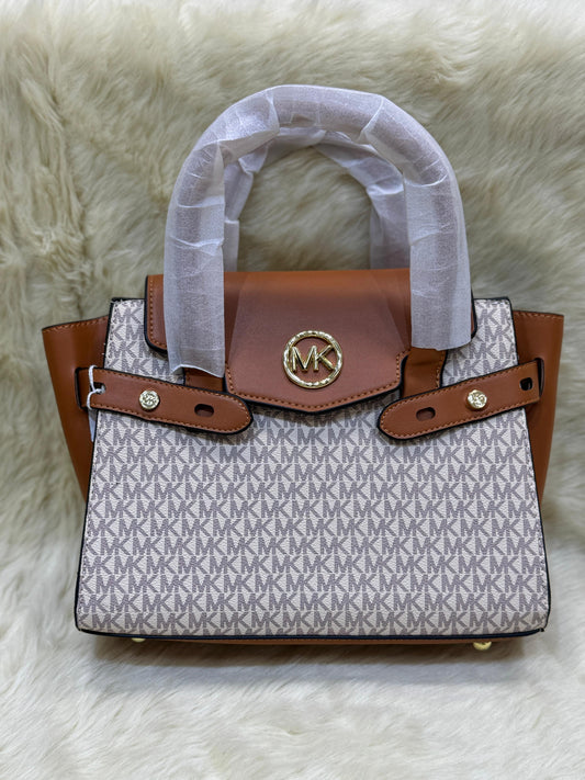 MICHAEL KORS BEIGE BROWN HAND  BAG ( WITHOUT BOX )