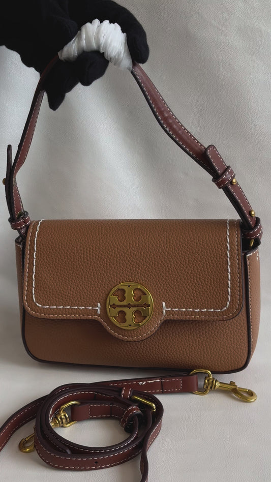 TORY BURCH BROWN PARKER SHOULDER CUM SLING BAG PREMIUM QUALITY ( WITH BOX )